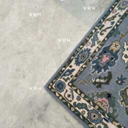 Handmade Wool Oushak Rug, Modern Gray Floral Area Rug - thumbnail 3