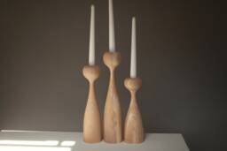 Candlestick Wood Table Decor Gothic Style Japanese Candle Holder Scandinavian Primitive Minimalism Gift Idea Holiday - thumbnail 1