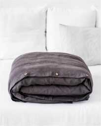 Charcoal Gray Linen Duvet Cover - Stonewashed Flax Bedding Dark Queen King Comforter Breathable Oeko Tex Midweight Set - thumbnail 1