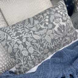 "Rustic Woodland Pillow Cover - Grey Throw Sham, 12"" X 20" - thumbnail 4