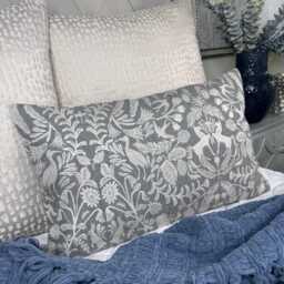 "Rustic Woodland Pillow Cover - Grey Throw Sham, 12"" X 20" - thumbnail 1