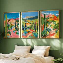 Set Of 3 Tucson Posters, Arizona Prints, Travel Poster Set, Desert Wall Art Decor, Landscape Print - thumbnail 3