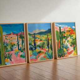 Set Of 3 Tucson Posters, Arizona Prints, Travel Poster Set, Desert Wall Art Decor, Landscape Print - thumbnail 2