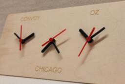 Custom Triple Wall Clock Wooden New York Dublin Sydney Chicago Or Whatever You Want - thumbnail 1