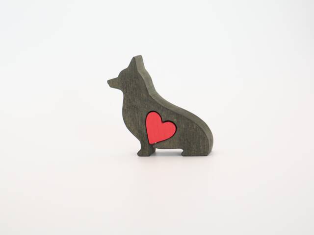 Personalised Wooden Corgi, Dog Memorial Gift, Black Corgi Owner Remembrance Present - image 1