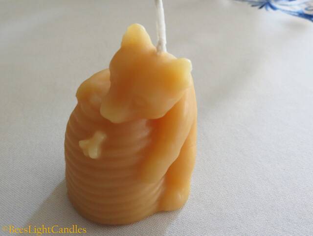 Honey Haven Bear Beeswax Candle/100% Natural Gift Events Birthday Party Animal Cute & Small Hugging Gesture Love The Bees - image 1