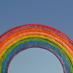 Large Rainbow Mirror, 63 cm Diameter Mirror, Decorative Wall Rainbow Furniture, Papermache Decor, New Home Gift - thumbnail 2