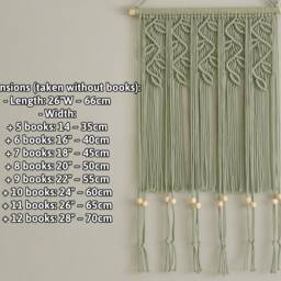 Macrame Book Storage, Wall Decor, Retro Bookshelf, Decorative Shelf, Holder, Kids Unique Birthday Gift I34 - thumbnail 3
