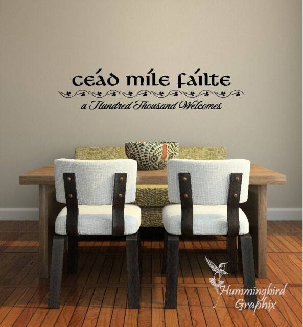 Cead Mile Faite Wall Decal Irish Welcome Vinyl Sticker - image 1