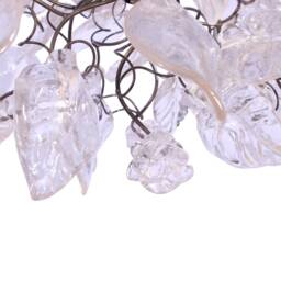 Pendant Light With Crystal Clear Flowers & Leaves For Hall, Bathroom Or As A Bedside Lamp - Unique Lighting - thumbnail 4