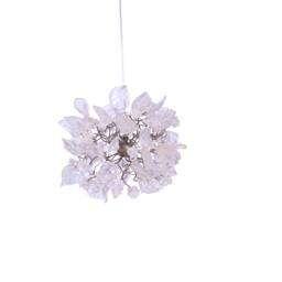 Pendant Light With Crystal Clear Flowers & Leaves For Hall, Bathroom Or As A Bedside Lamp - Unique Lighting - thumbnail 3