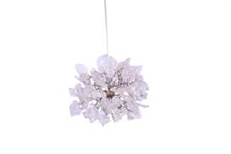 Pendant Light With Crystal Clear Flowers & Leaves For Hall, Bathroom Or As A Bedside Lamp - Unique Lighting