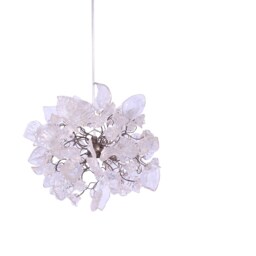 Pendant Light With Crystal Clear Flowers & Leaves For Hall, Bathroom Or As A Bedside Lamp - Unique Lighting - thumbnail 2