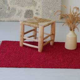 Medium Handwoven Red Cotton Rug, Bathroom Bedroom Hallway Carpet, Kitchen Bedside Roter Teppich - thumbnail 2