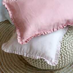 Cot Pillowcase, Baby Linen Pillow Case, Girl Case Ruffle, Kids Bedding, Linen Bedding Kids - thumbnail 2
