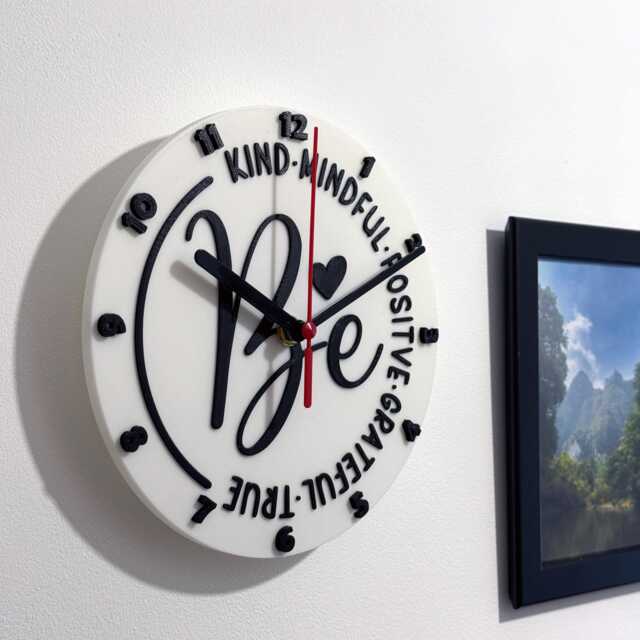 Be Kind Sayings Quote Clock Wall Mounted Colourful - image 1