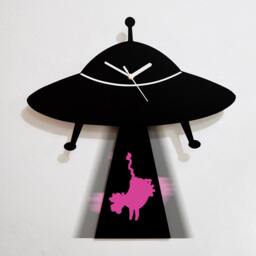 Ufo Abducting Cow Silhouette - Pendulum Wall Clock - thumbnail 2