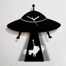 Ufo Abducting Cow Silhouette - Pendulum Wall Clock - thumbnail 3