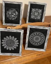 Black & White Embroidered Wall Art, Hanging, Double Fusible Fleece, Beautiful Embroidery House Warming, Wedding Gift, Home Decoration - thumbnail 1