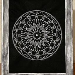Black & White Embroidered Wall Art, Hanging, Double Fusible Fleece, Beautiful Embroidery House Warming, Wedding Gift, Home Decoration - thumbnail 3