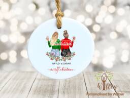 Bestie Christmas Ornament, Personalised Jumper Decoration, Custom Keepsake Bauble, Sister Gift - thumbnail 1