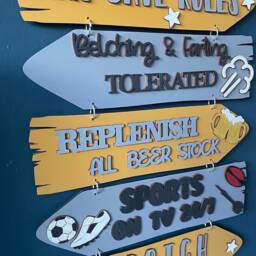 Man Cave Wall Sign, Wooden Plaques For Wall, Mens Man Decor, Fathers Day Gift, Birthday Gift Him - thumbnail 3