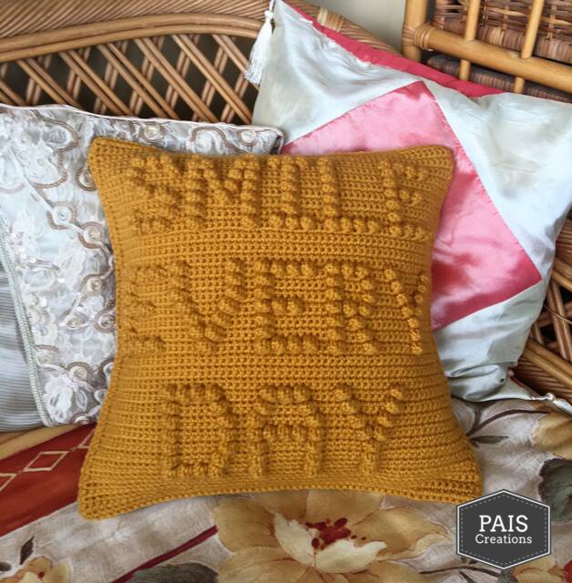 Smile Every Day Crochet Pillow/Cushion Cover PDF Pattern - Instant Download - 15 - image 1