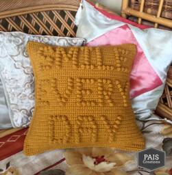 Smile Every Day Crochet Pillow/Cushion Cover PDF Pattern - Instant Download - 15 - thumbnail 1