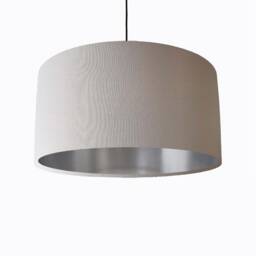 Light Grey Lampshade in Cotton With Silver Lining - thumbnail 2