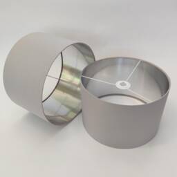 Light Grey Lampshade in Cotton With Silver Lining - thumbnail 1