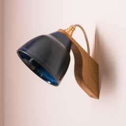 Blue Element Wall Light in Ceramic & Oak - thumbnail 3
