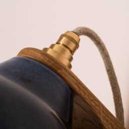 Blue Element Wall Light in Ceramic & Oak - thumbnail 2