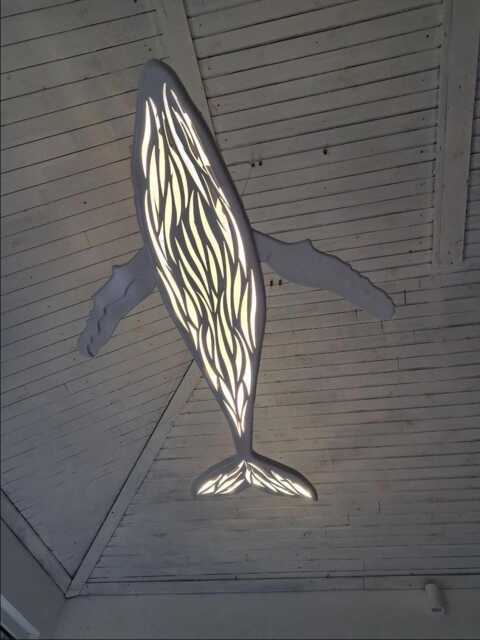 Whale Led Ceiling Light - Ocean Theme Chandelier For Coastal Home Or Beach House Decor - image 1