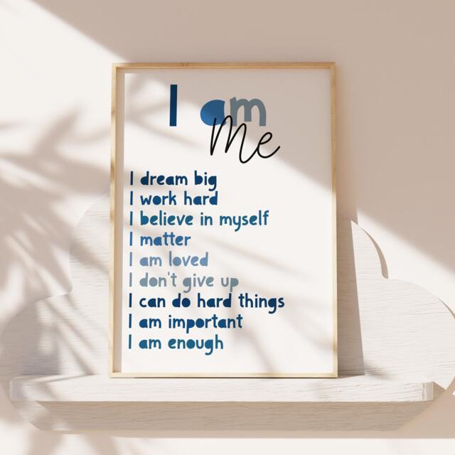 Boys Bedroom Decor, Positive Affirmation Prints, Motivational Wall Art, Boys Self Care Kids, Nursery Playroom - image 1