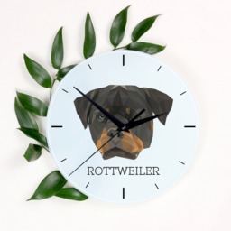 A Clock With A Rottweiler Dog. New Collection The Geometric Dog