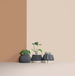 Set Of 3D Wooden Indoor Plant Pots - Gift For Lovers Apartment Decoration Minimalist Geometric Design