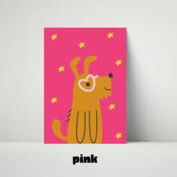 Cute Dog Print - Kids Bedroom Poster Playroom Nursery Prints Retro Bright Colourful Fun Quote Room Decor Rainbow Animals - thumbnail 3