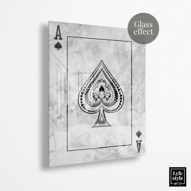 Ace Of Spades Acrylic Glass Art Gold Luxury Poker Room Decor - image 1