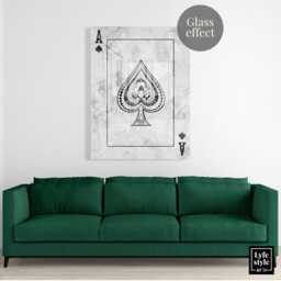 Ace Of Spades Acrylic Glass Art Gold Luxury Poker Room Decor - thumbnail 2