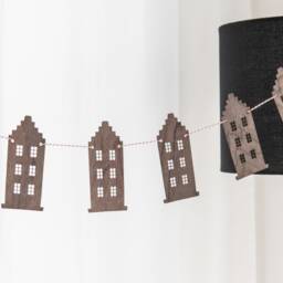 Garland Amsterdam Canal Houses Made Of Wood - Wall Decoration House Wooden Garland - thumbnail 2