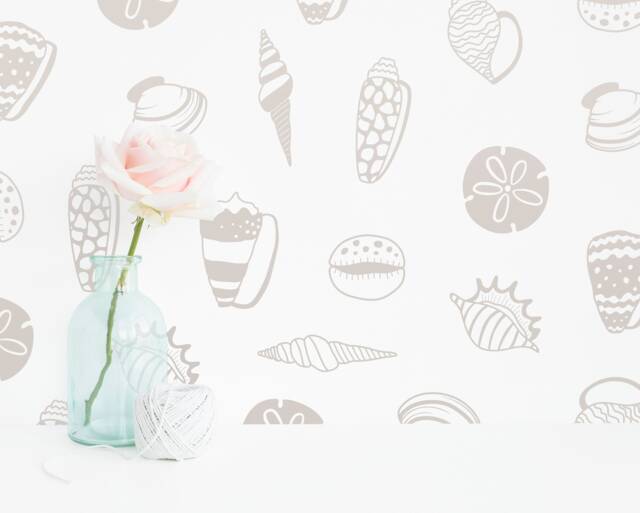 Seashell Wall Decals - Kids Room Decals, Tropical Decor, Nautical Nursery Removable Stickers - image 1