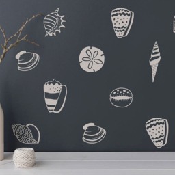Seashell Wall Decals - Kids Room Decals, Tropical Decor, Nautical Nursery Removable Stickers - thumbnail 4