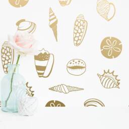 Seashell Wall Decals - Kids Room Decals, Tropical Decor, Nautical Nursery Removable Stickers - thumbnail 3