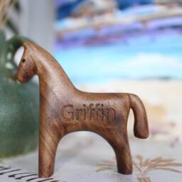 Personalized Wooden Horse Toy Organic Wood, Handmade - thumbnail 3