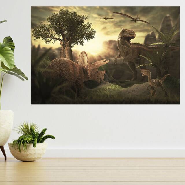 Giant Dinosaur Destroy The Park 3D View Wall Sticker Poster Decal A901 - image 1