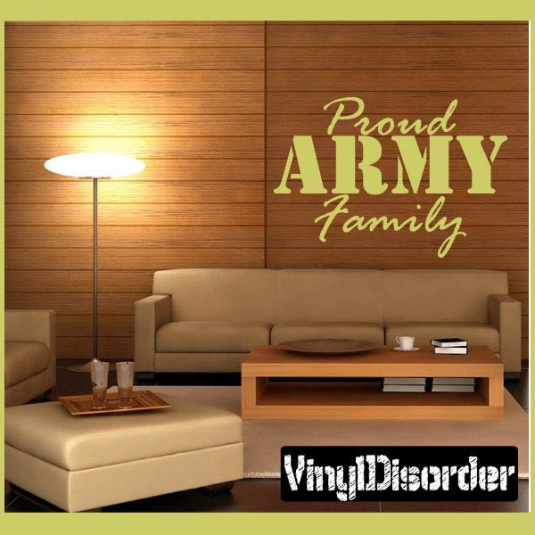 Proud Army Family - Vinyl Wall Decal Quotes Sticker Hd099Et - image 1