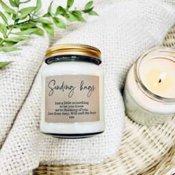 Sending Hugs Personalised Candle & Porcelain Heart Gift Set - thumbnail 2