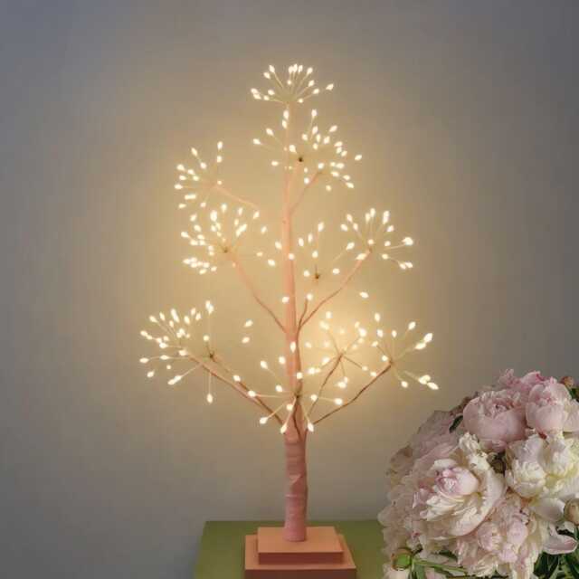 Baby Pink Hibiscus Light Up Tree 195 Led Starburst Christmas Decor