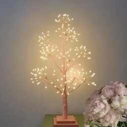 Baby Pink Hibiscus Light Up Tree 195 Led Starburst Christmas Decor - thumbnail 1