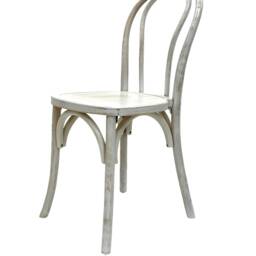 Limewash Bentwood Chair Rustic Wooden Stacking Dining Chair - thumbnail 3